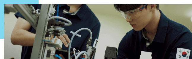 This is a photo of Samsung Skills, one of Samsung's major CSR programs.