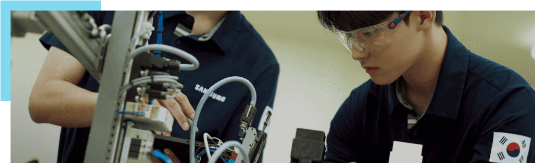 This is a photo of Samsung Skills, one of Samsung's major CSR programs.